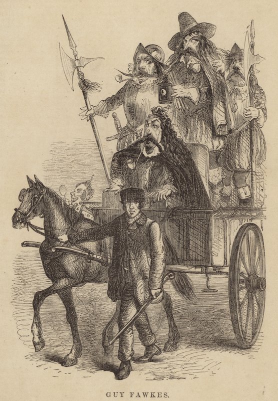 Tegneserie af Guy Fawkes i London Labour and the London Poor af English School