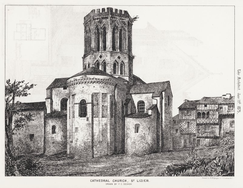 Cathedral Church, St. Lizier (gravering) af English School