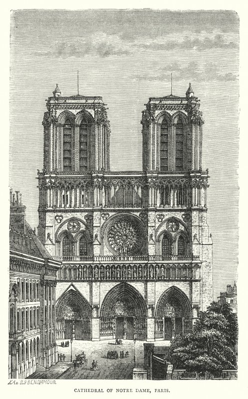 Notre Dame-katedralen, Paris (gravering) af English School