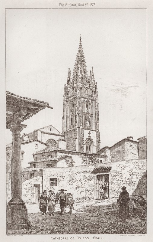 Katedralen i Oviedo, Spanien (gravering) af English School
