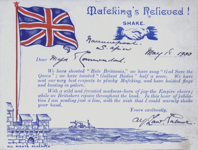 Fejring af nødhjælpen af Mafeking, Sydafrika, Boer War af English School