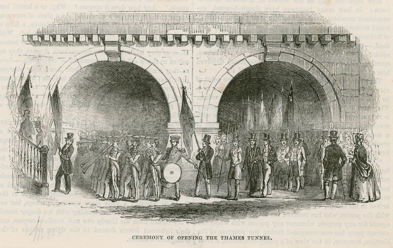 Ceremoni for åbningen af Thames Tunnel af English School