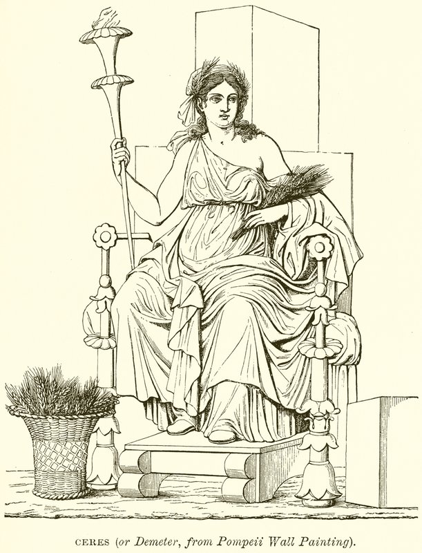 Ceres (eller Demeter, fra Pompeji vægmaleri) af English School