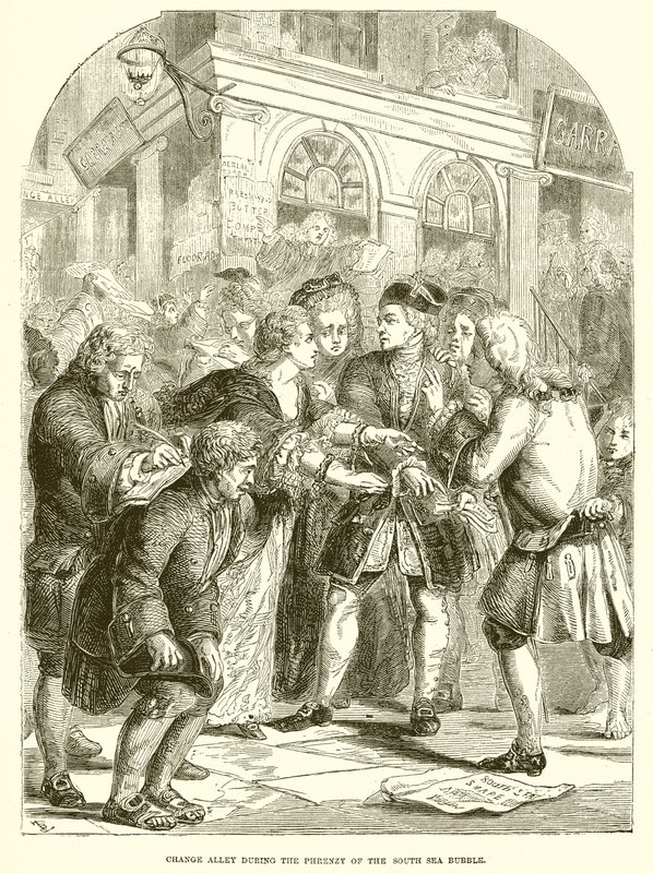 Skift Alley under Phrenzy of the South Sea Bubble af English School