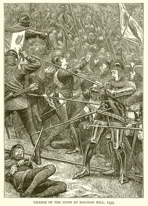 Anklagen for skotterne ved Halidon Hill, 1333 af English School