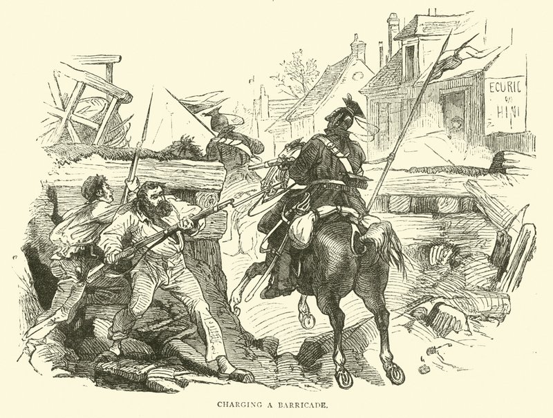 Opladning af en barrikade, oktober 1870 af English School