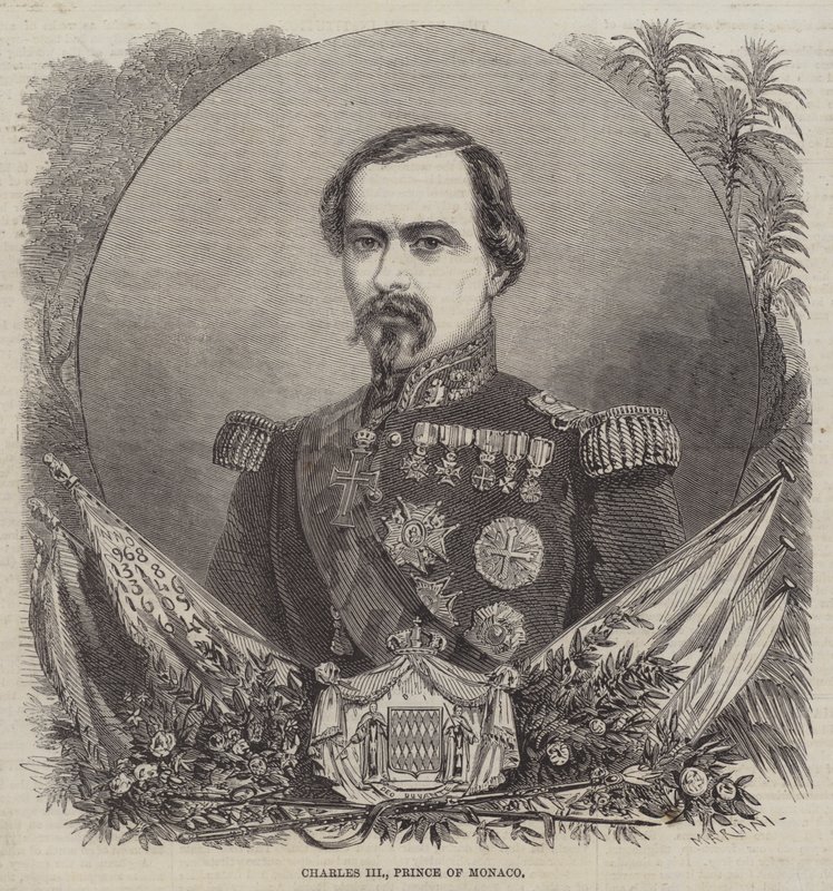Charles III, Prins af Monaco (gravering) af English School