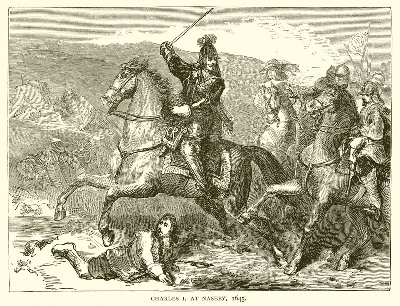 Charles I i Naseby, 1645 af English School