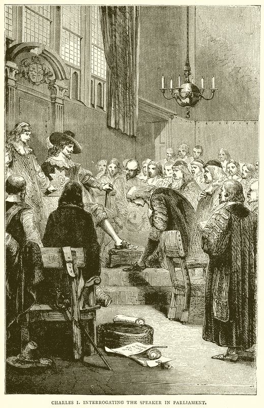 Charles I forhører formanden i parlamentet af English School
