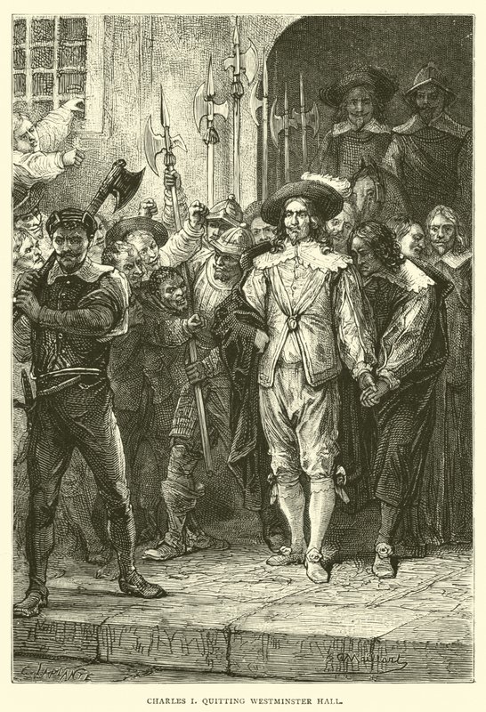 Charles I forlader Westminster Hall af English School