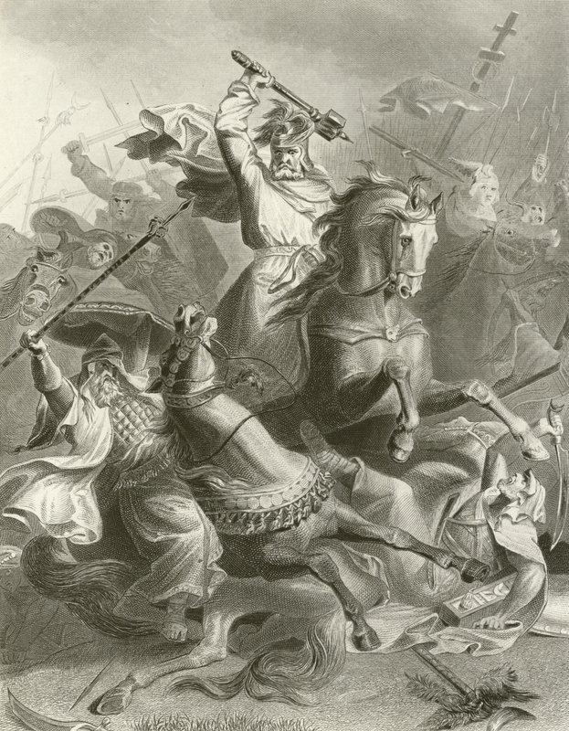 Charles Martel hos Tours af English School