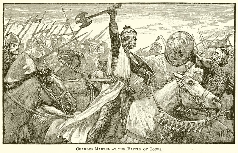 Charles Martel i slaget ved Tours af English School