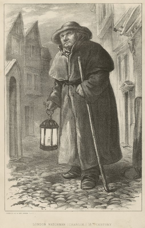 Charlie en London Watchman i det 18. århundrede af English School
