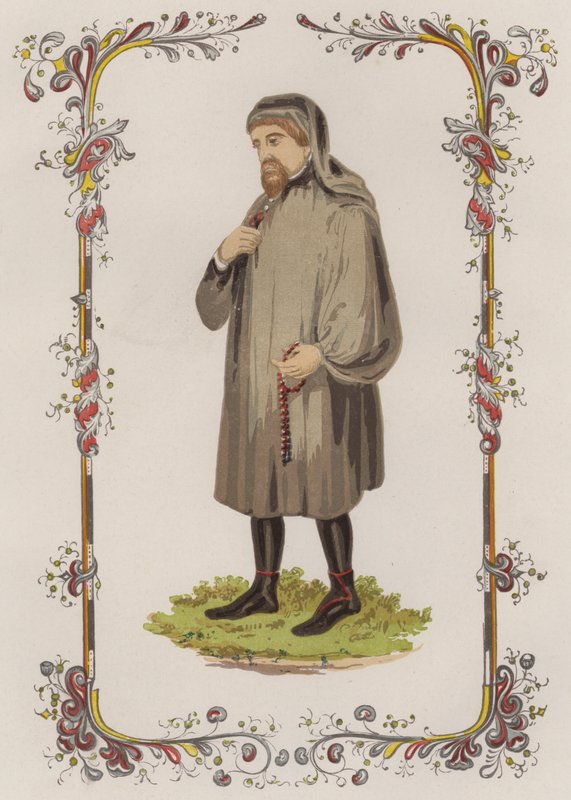 Chaucer (farve litho) af English School