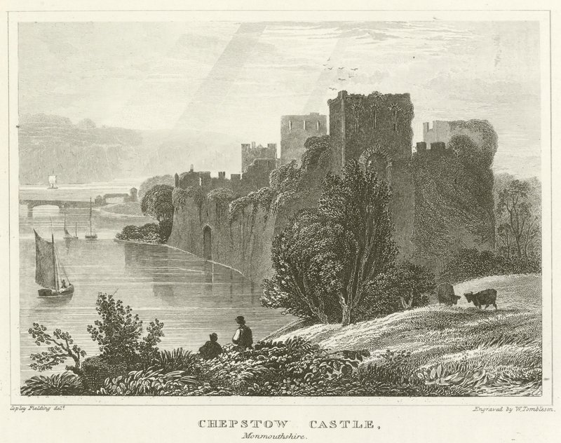 Chepstow Castle, Monmouthshire (gravering) af English School