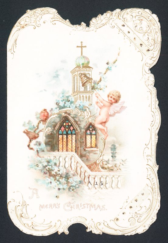 Cherub Ringing Kirkeklokke, Julekort af English School