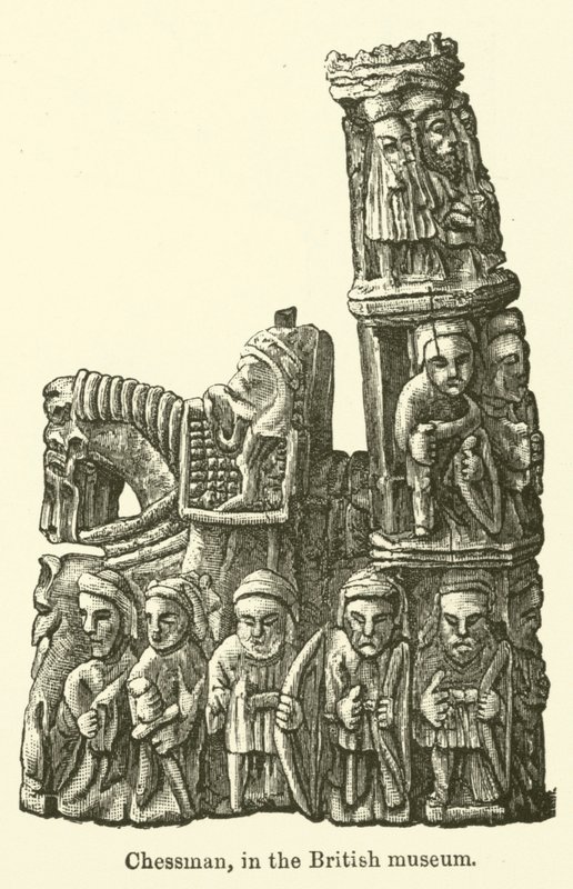 Chessman, i det britiske museum (gravering) af English School