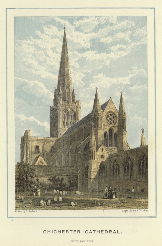 Chichester Cathedral, sydøst udsigt af English School