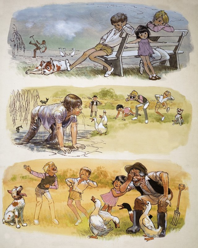 Børn leger montage af English School