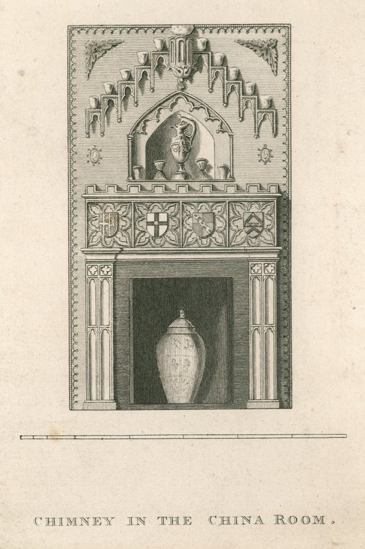 Skorsten i China Room, Strawberry Hill, Twickenham, London af English School