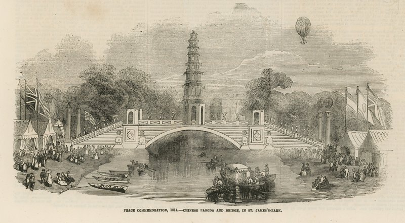 Kinesisk pagode og bro i St James