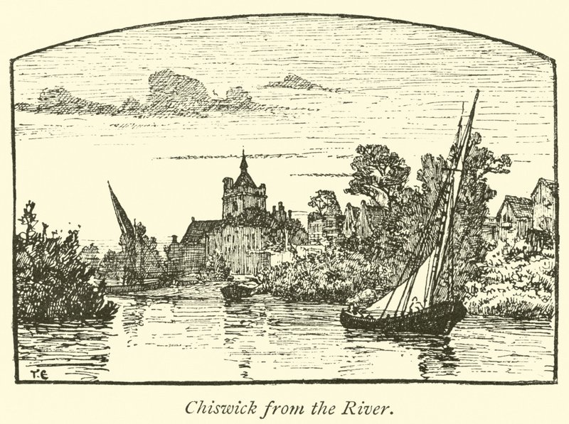 Chiswick from the River  af English School
