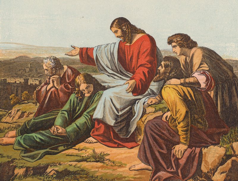 Kristus græder over Jerusalem (farvelitografi) af English School