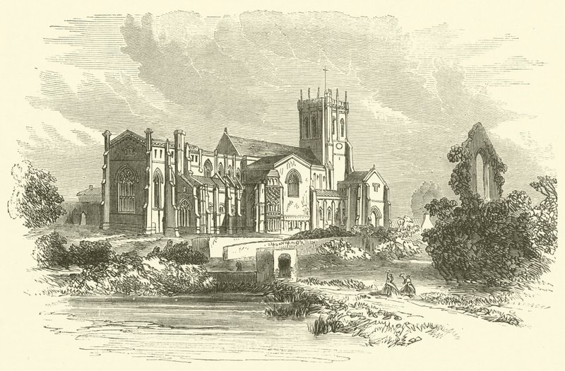 Christchurch Abbey (gravering) af English School