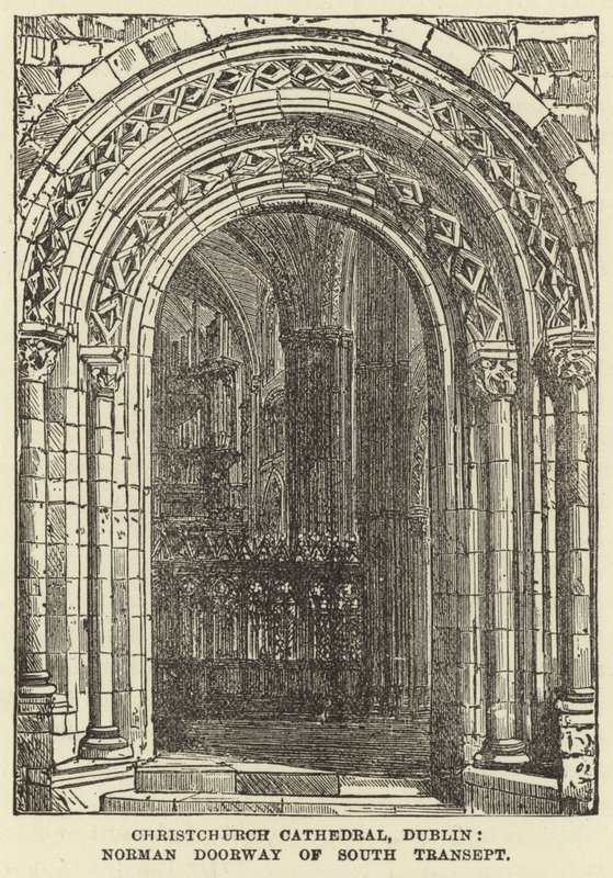 Christchurch Cathedral, Dublin, Norman Doorway of South Transept af English School
