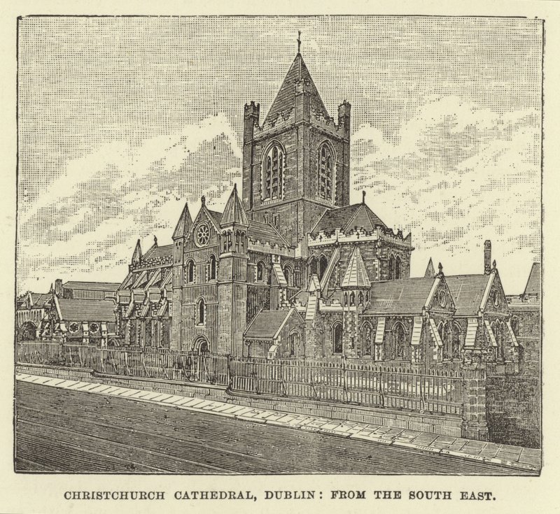 Christchurch Cathedral, Dublin, fra sydøst af English School