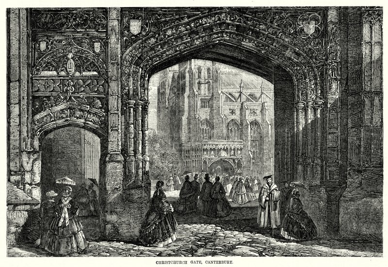 Christchurch Gate, Canterbury (gravering) af English School