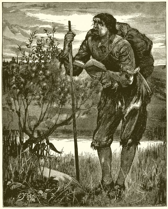Christian som set af Bunyan i sin drøm. Jeg så en mand klædt i klude af English School