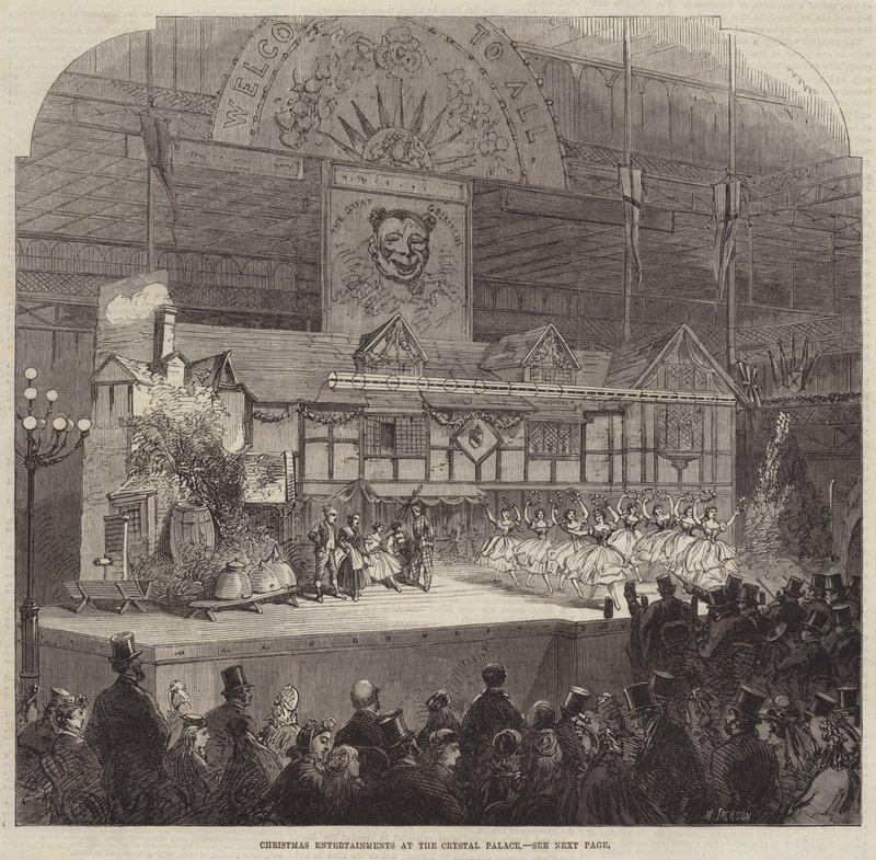 Juleunderholdning i Crystal Palace (gravering) af English School