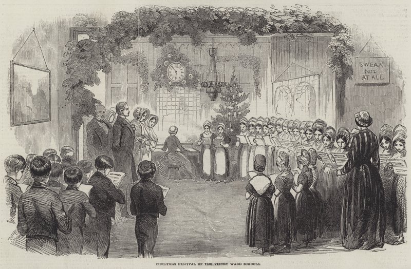 Julefestival for Vintry Ward Schools (gravering) af English School
