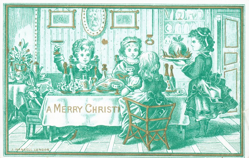 Julefrokost, julekort af English School