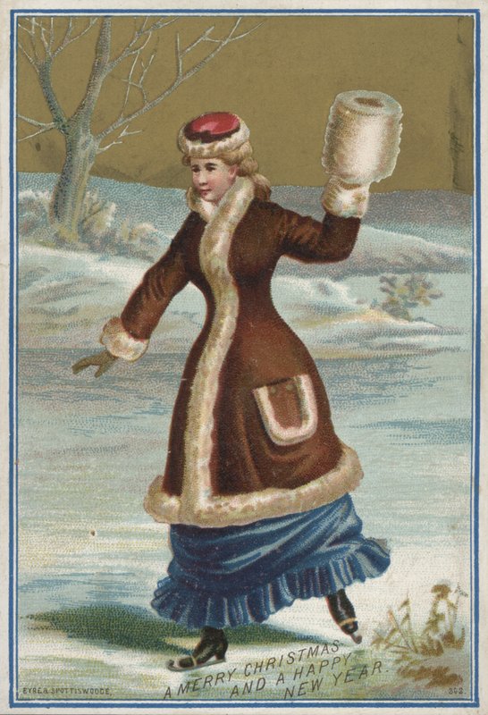 Julekort (chromolitho) af English School