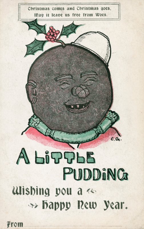 Julebudding (farve litho) af English School