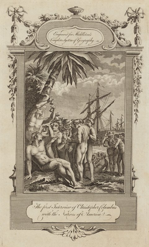 Christopher Columbus med de indfødte af English School
