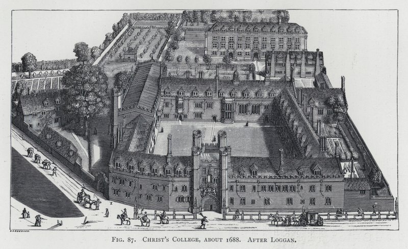 Christ "s College, about 1688, after Loggandani af English School