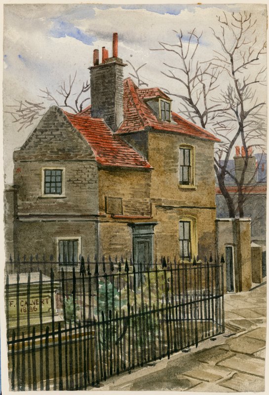 Church Cottage, Church Passage, St Marys Churchyard, Islington (wc på papir) af English School