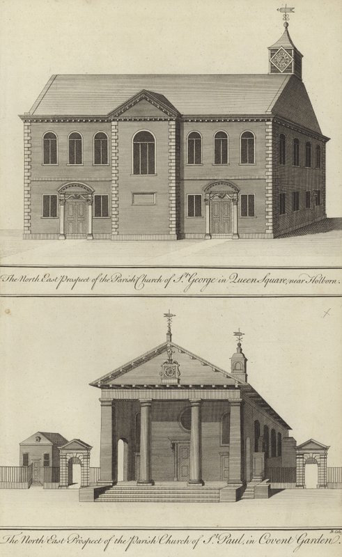 Church of St George, Queen Square, nær Holborn og Church of St Paul, Covent Garden af English School