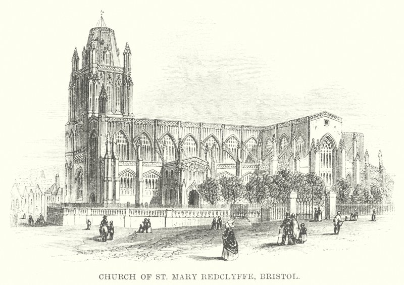 Mary Redclyffe-kirken, Bristol (kobberstik) af English School