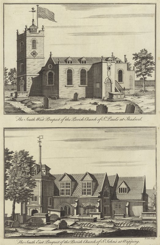 Church of St Paul, Shadwell og Church of St John, Wapping af English School