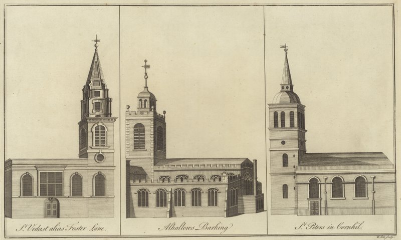 Churches of St Vedast, Foster Lane, Allhallows, Barking and St Peter i Cornhill, London af English School