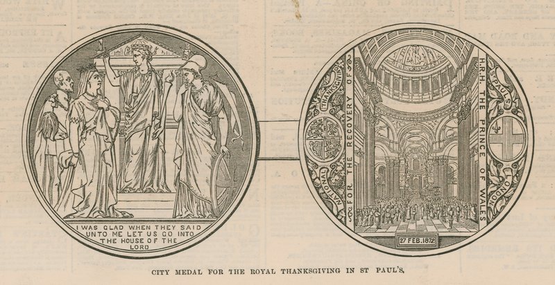 Bymedalje til Royal Thanksgiving i St Pauls Cathedral, London af English School