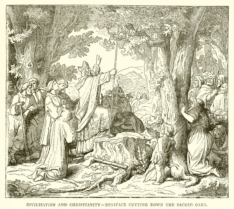 Civilisation og kristendom - Bonifatius fælder de hellige ege af English School