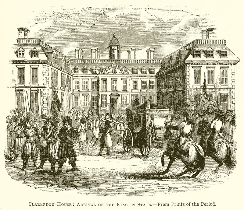 Clarendon House: Ankomst af kongen i staten af English School