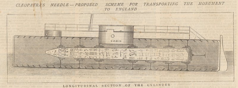 Cleopatras Needle: Foreslået plan for transport af monumentet til England af English School