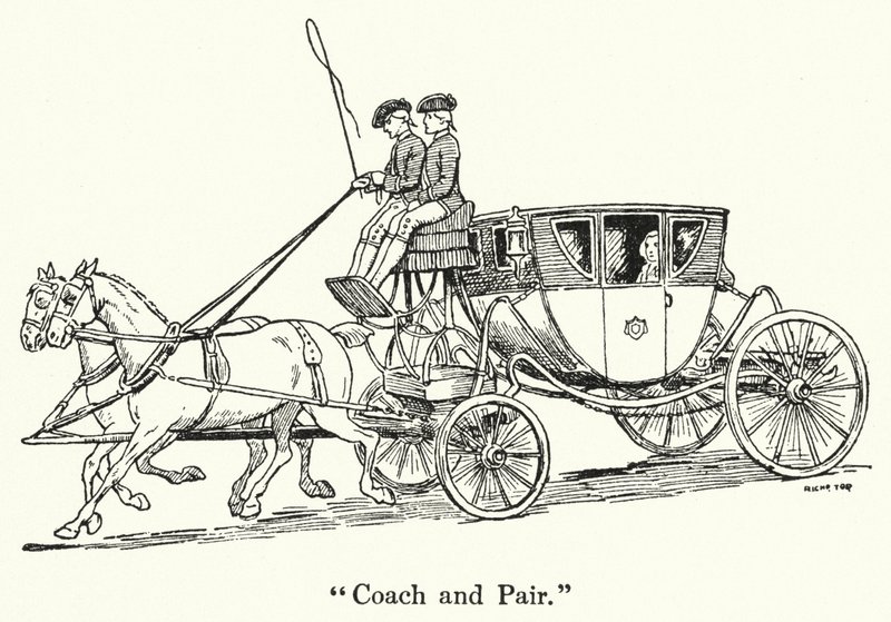 "Coach and Pair" (litho) af English School