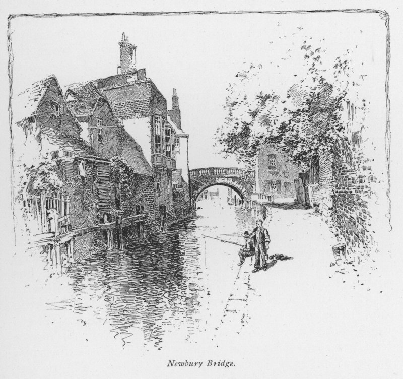 Træning: Newbury Bridge (litho) af English School